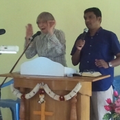 Sister Irene delivering a powerful sermon